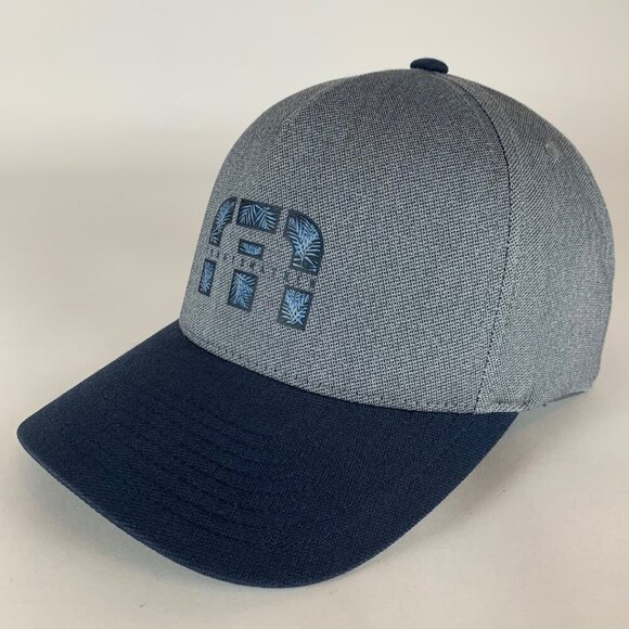Travis Mathew Golf Mens Gray Navy Blue Stretch Fit Snapback Hat - Picture 1 of 5
